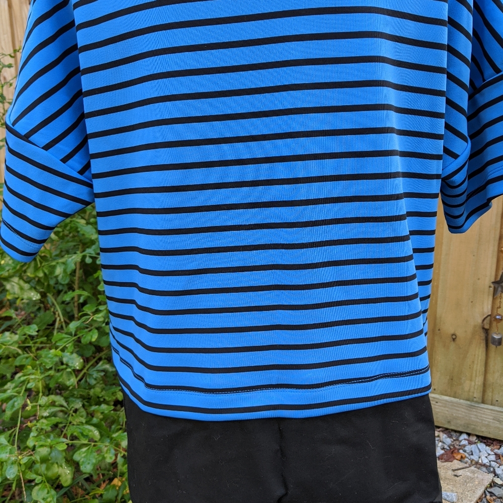NWOT Striped Blue and black tunic - Picture 3 of 6